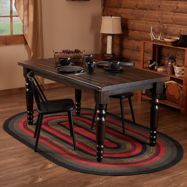 Cumberland Jute Braided Rug Oval 5'x8' with Rug Pad VHC Brands - The Fox Decor